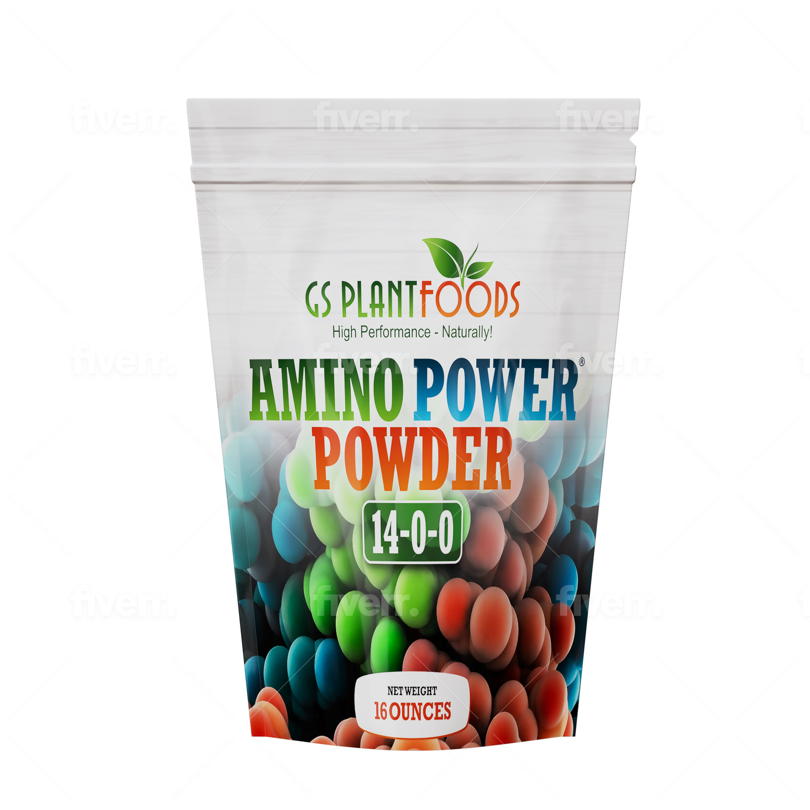 Amino Power Powder Nitrogen Fertilizer 16 oz – Plant-Based 100% Water Soluble Hi