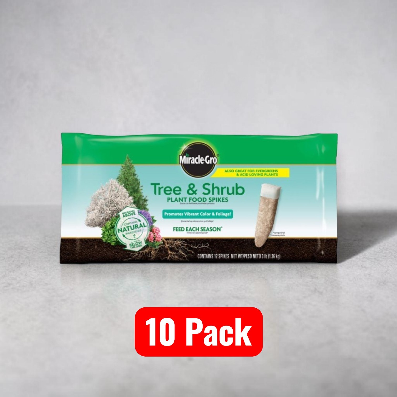 10 Packs Miracle Gro Tree and Shrub Plant Food Spikes