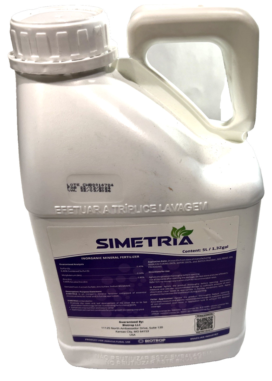 Simetria Inorganic Mineral Fertilizer 5L (EXP 22/03/2026)