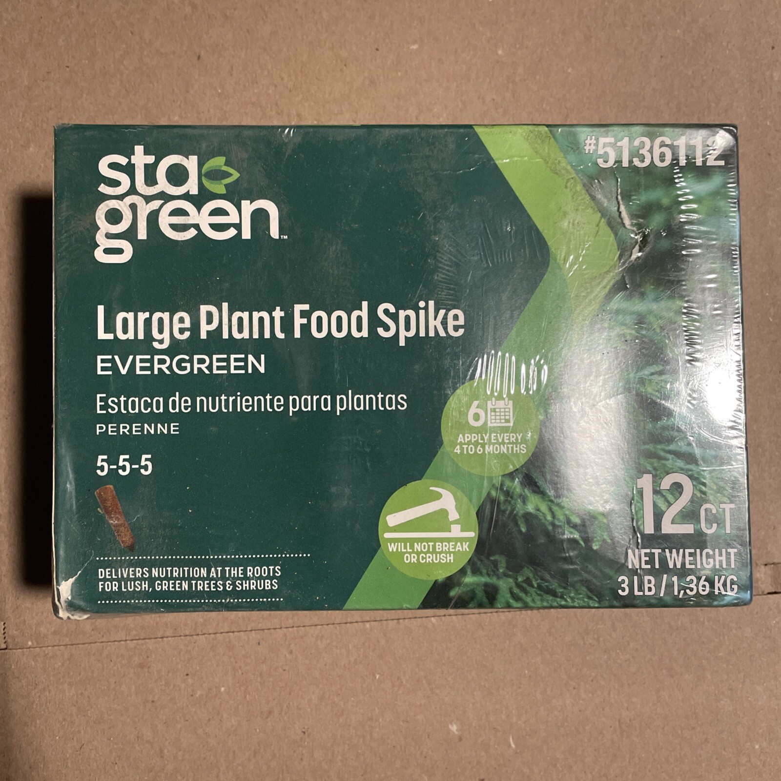 Sta-Green Large Plant Food Spike Trees & Shrubs Nutrition 12 Spikes 5-5-5 NKP