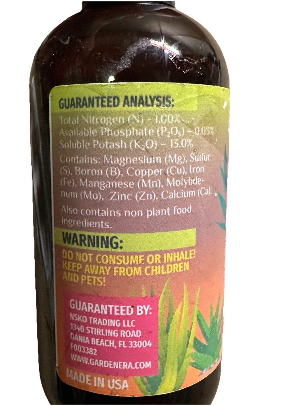 Lot of 18 Gardenera Liquid Plant Food Concentrate for Aloe Vera 8oz