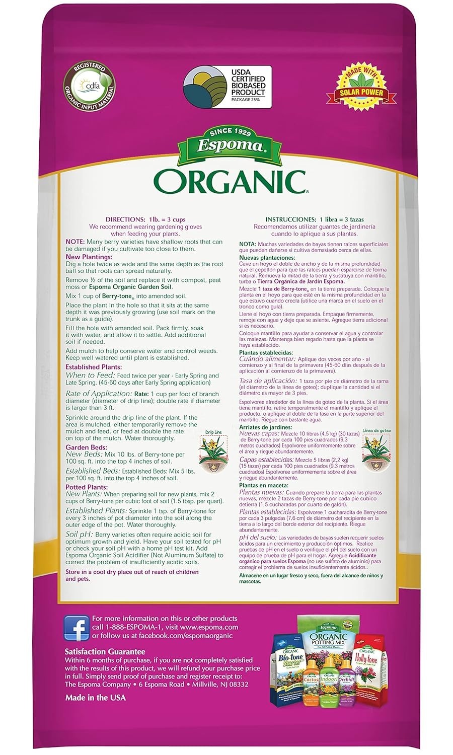 Espoma Berry-Tone 4-3-4 & Fertilizer and Plant Food for All Berries. 4 lb. Bag.