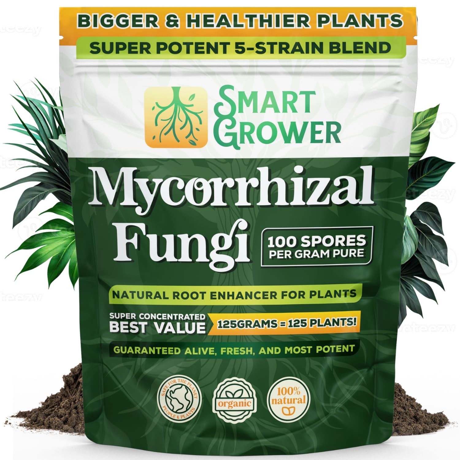 Mycorrhizal Fungi Organic Root Enhancer for Plants, Super Potent 100 Spores P…