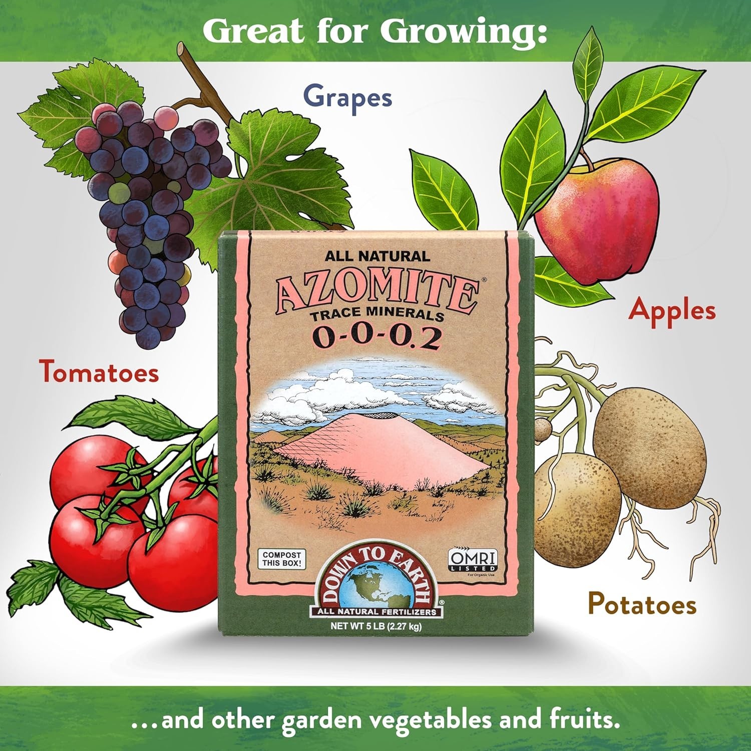 Organic Azomite Powder – Essential Trace Minerals for Thriving Plants, 5 lb