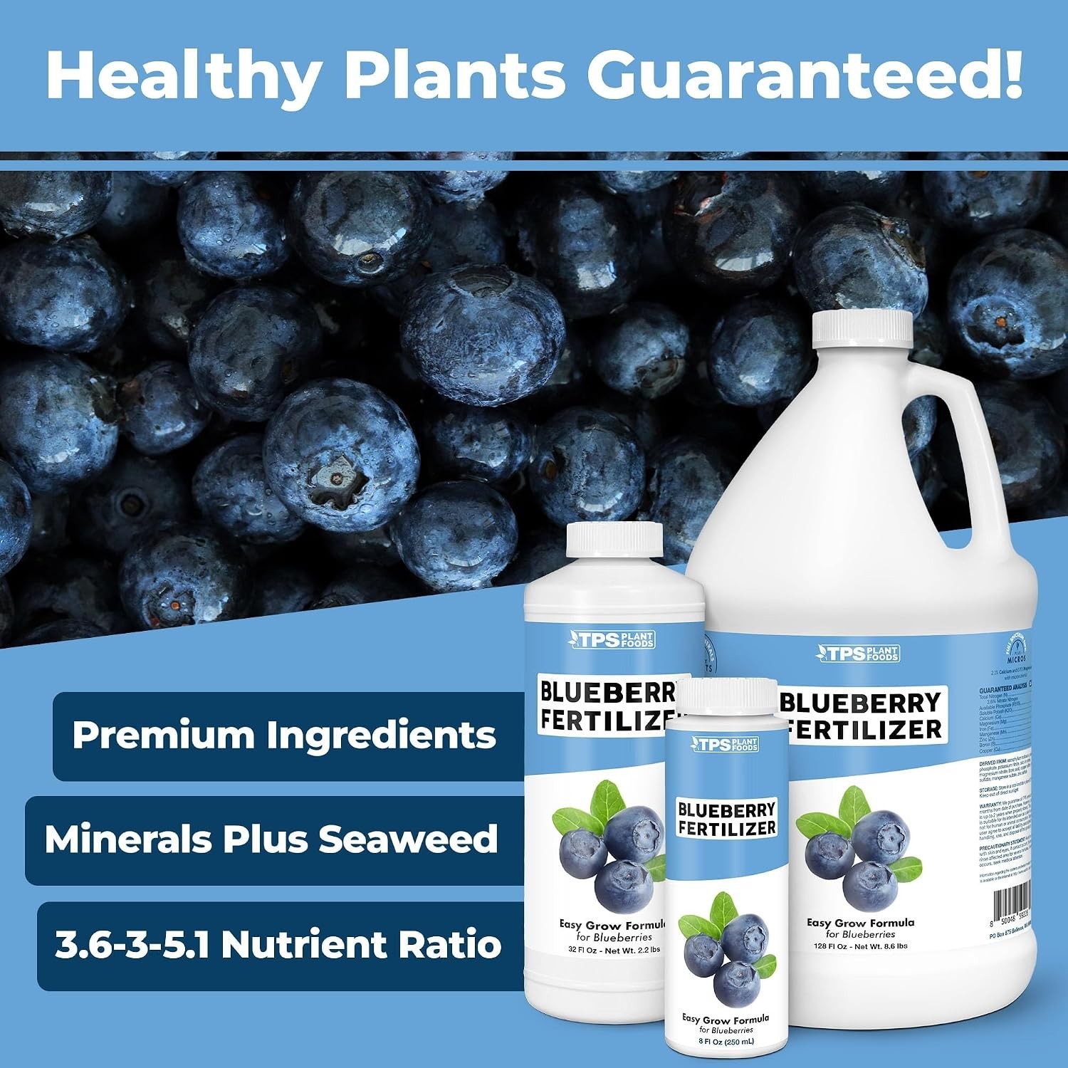 Blueberry Fertilizer – Liquid Plant Food for Bigger Berries, Better Fruit Pro…