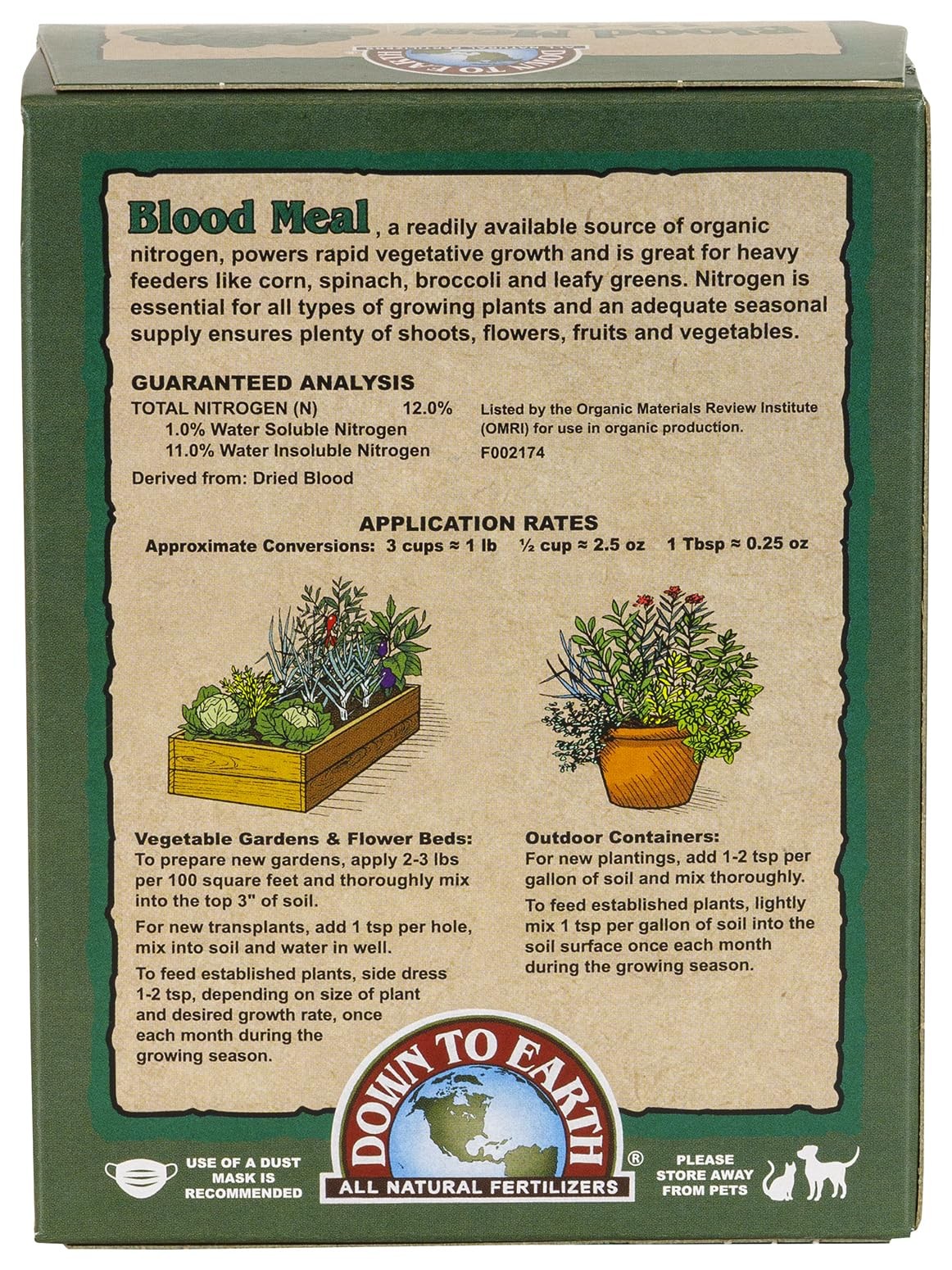 Down To Earth All Natural Fertilizers Organic Blood Meal – High Nitrogen Plan…