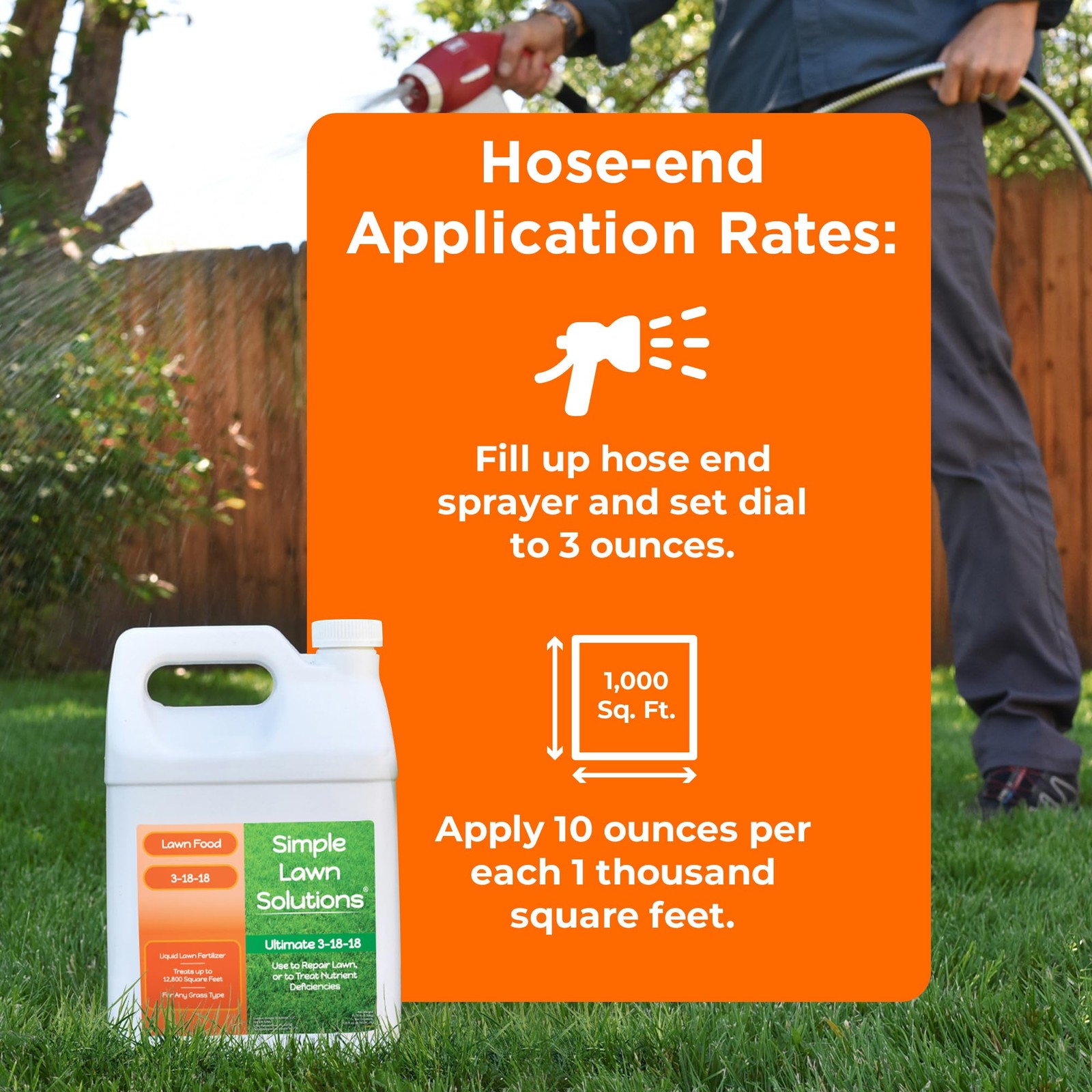 Ultimate 3-18-18 Lawn Food Liquid Fertilizer- Easy to Use Concentrated Spray-