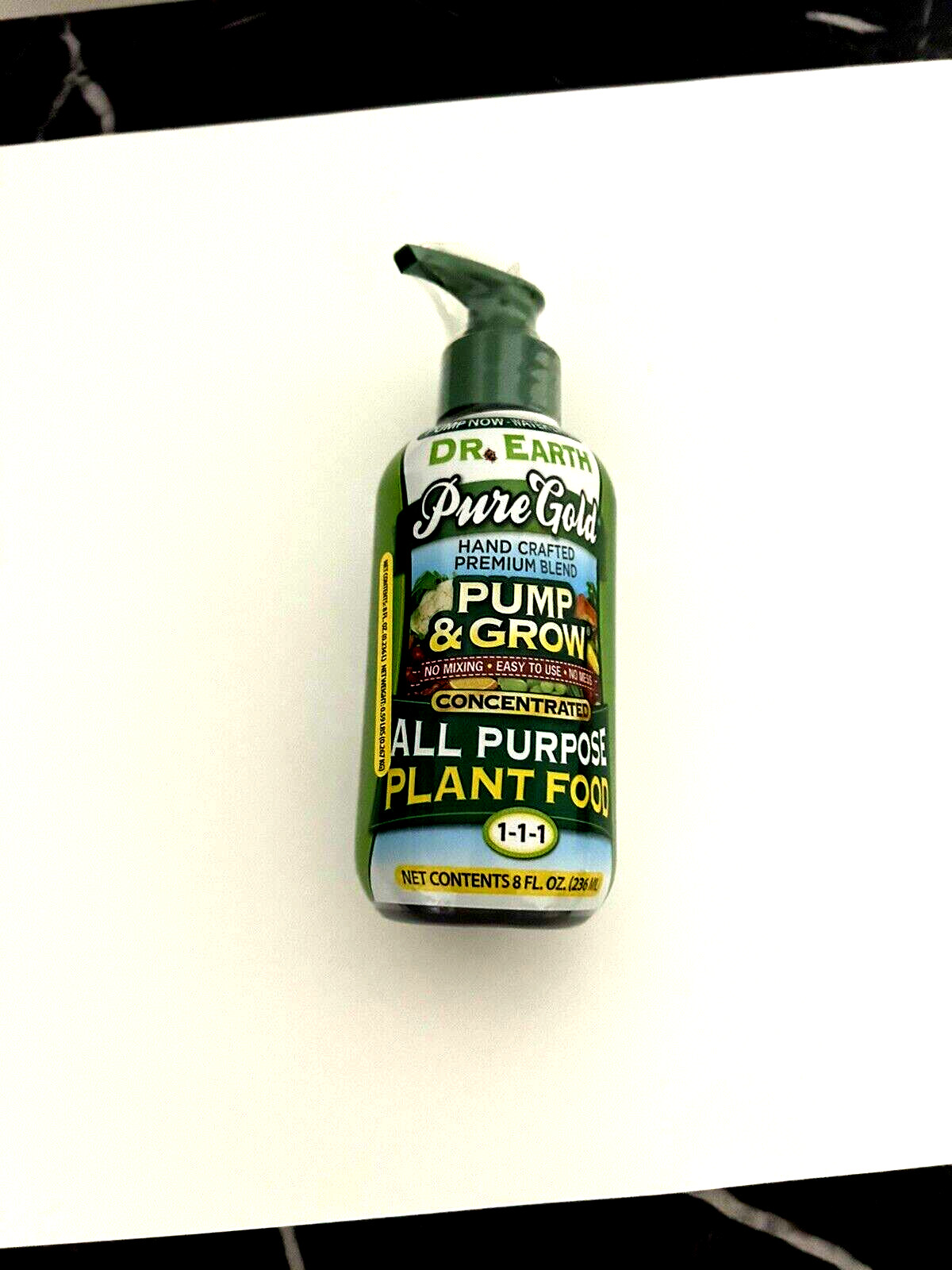 DR. EARTH PUMP & GROW PURE GOLD ALL PURPOSE PLANT FOOD 1-1-1, 8oz