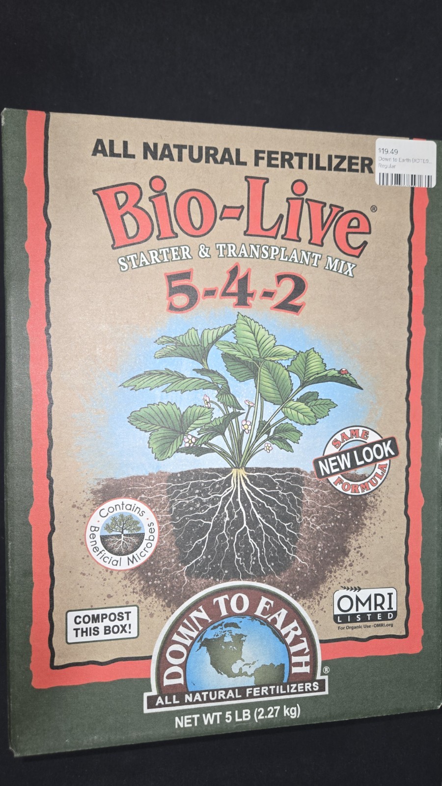 Down to Earth Bio-Live Organic Fertilizer 5-4-2 Granules Marine Byproducts 5 lb