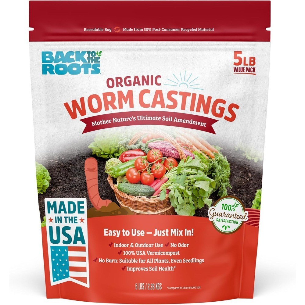 Organic Worm Castings for Plants, Natural Fertilizer and Soil Enhancer for