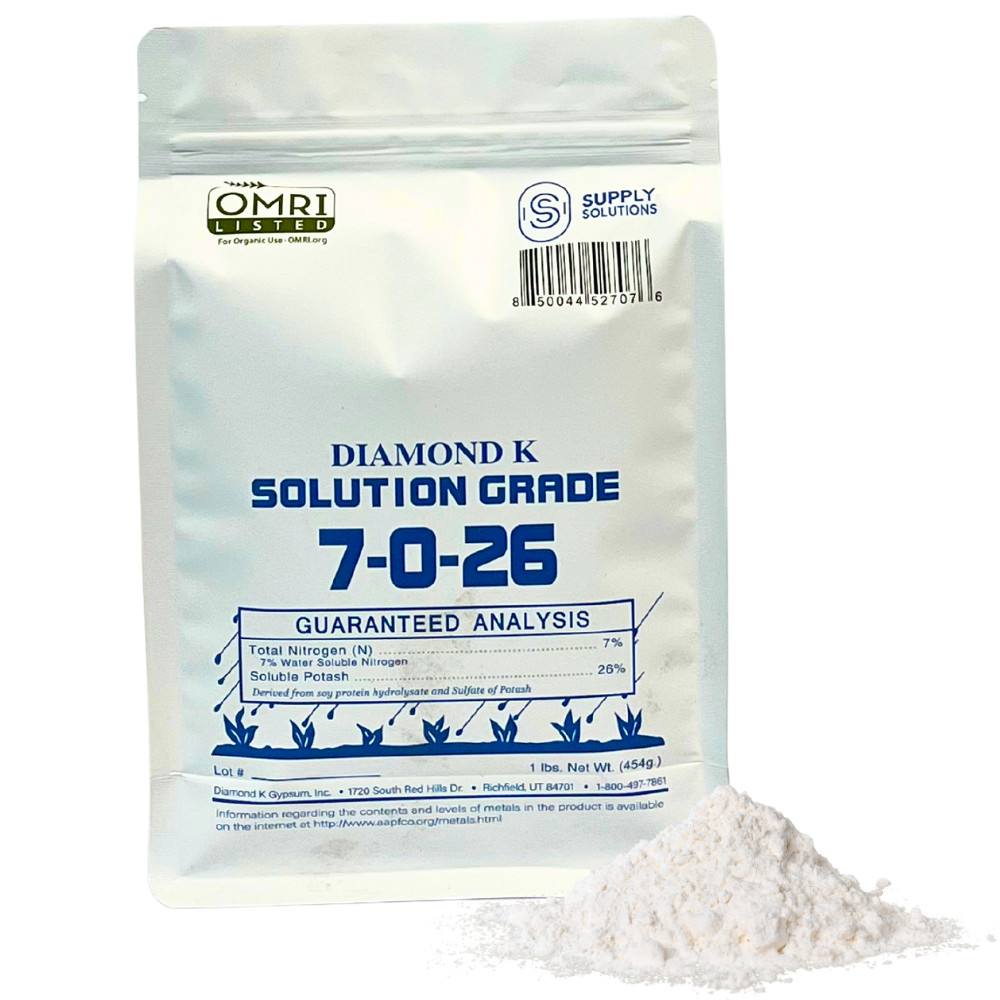 7-0-26 Organic Fertilizer Derived from Soy Protein Hydrolysate & Potash – 1 Lb