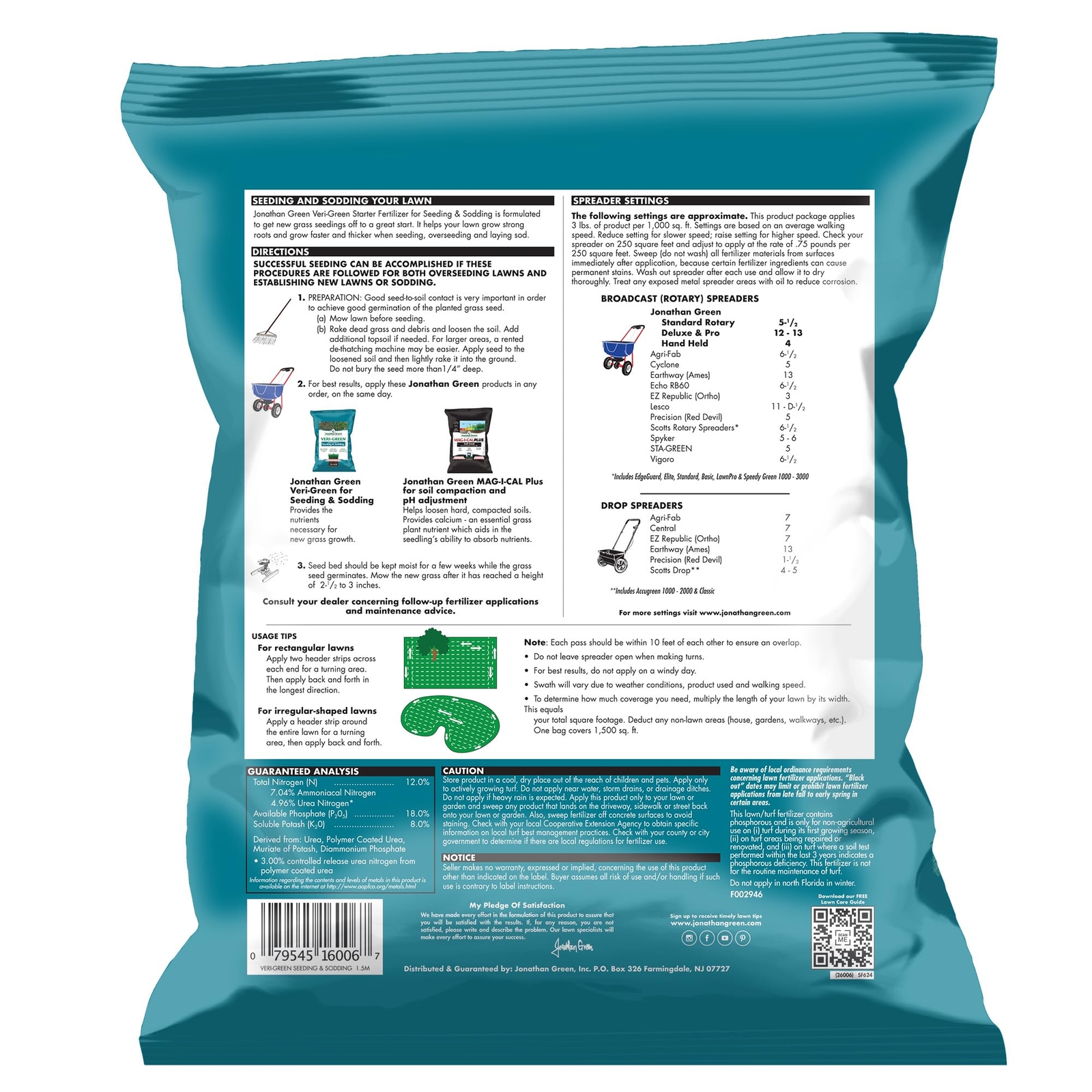 Veri Green 5 lb Lawn Fertilizer for Seeding Sodding Covers 1500 Sq Ft