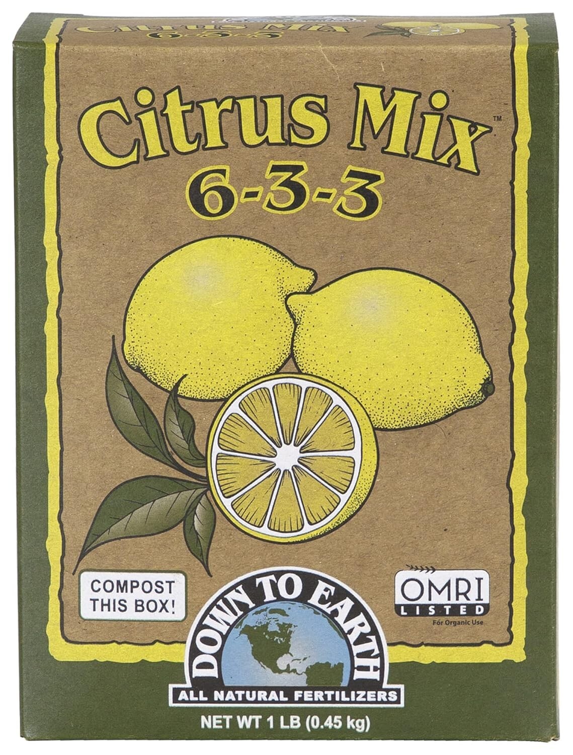 Organic Citrus Fertilizer Granules 1 lb 6-3-3 Nutrients for Trees and Plants