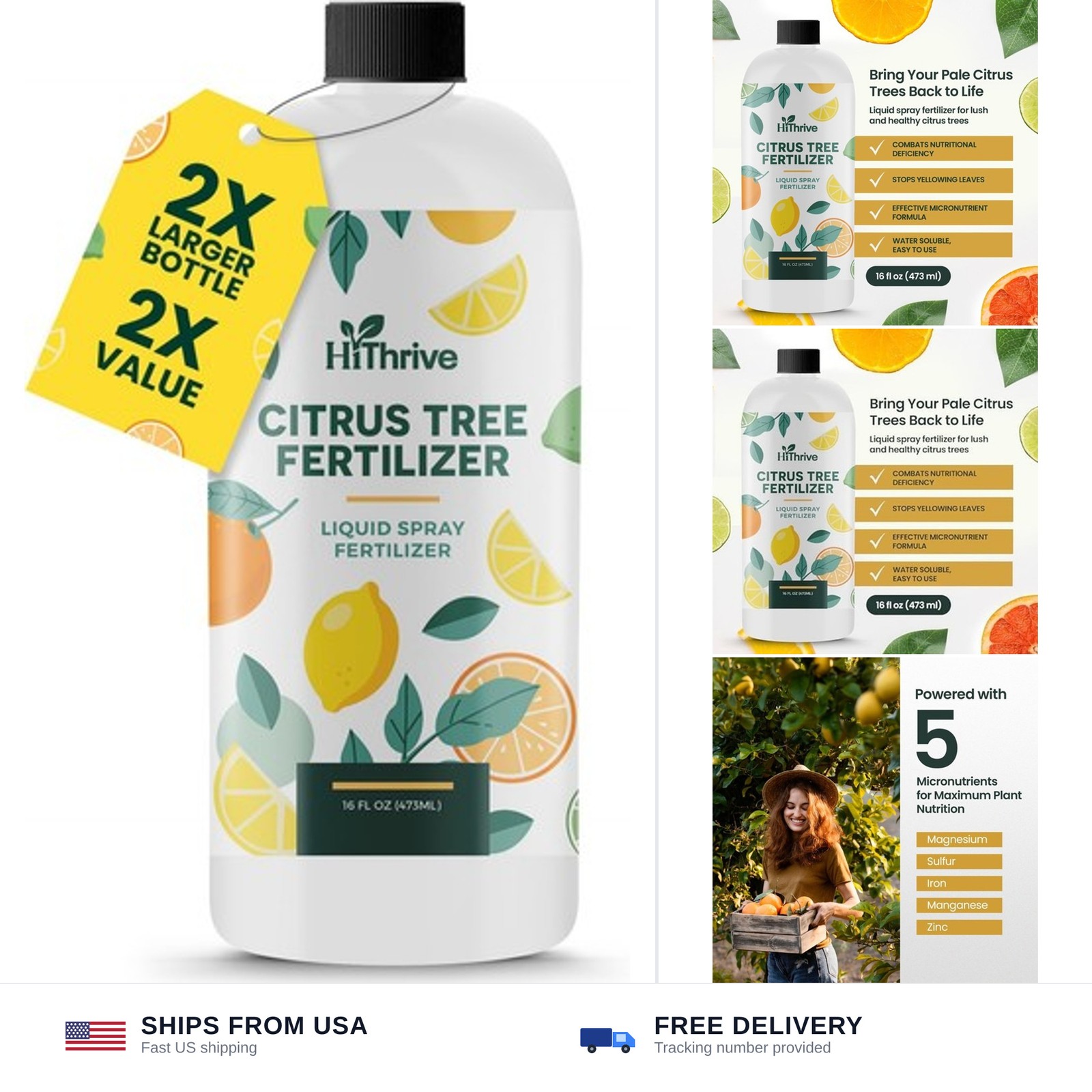 16oz Citrus Fertilizer & Fruit Tree Fertilizer – Makes 32 Gallons of Tree Foo…