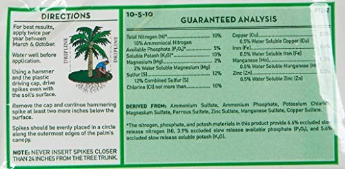 Palm Tree Fertilizer Spikes 10-5-10 Fertilizante De Liberacion Prolongada Para
