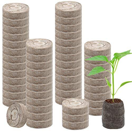50Pcs 30mm Peat Pellets Starter Pods Fiber Soil Plant Starting Plugs Peat Pellet