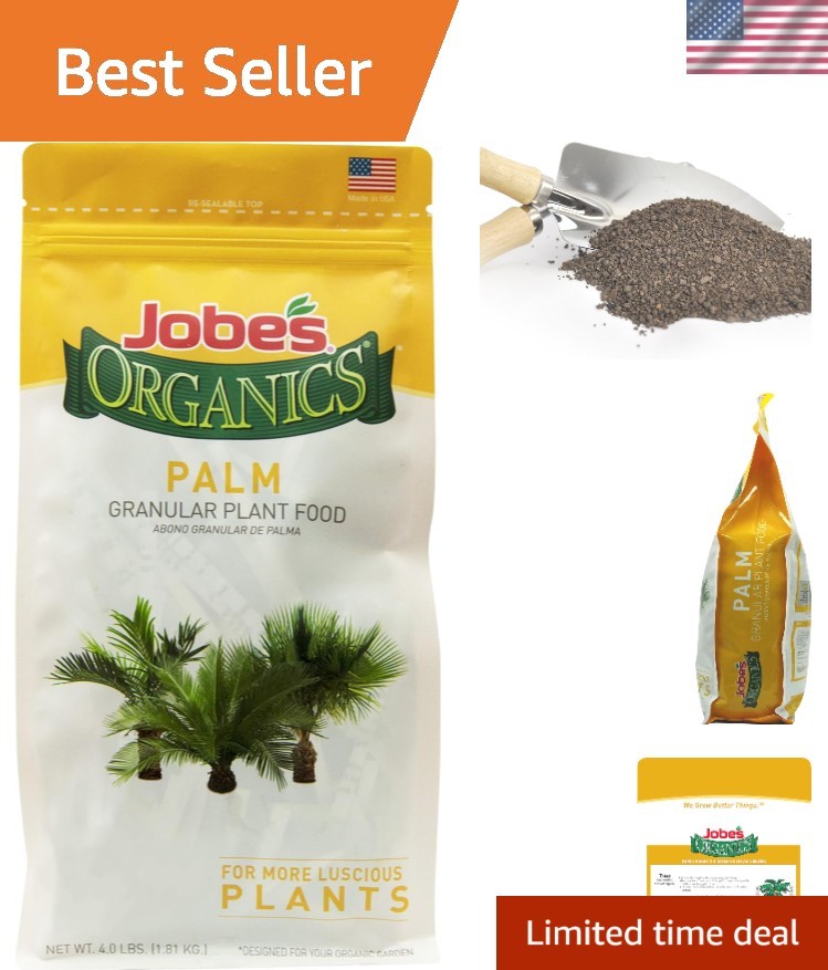 4 lbs Jobe’s Organic Granules – Fertilizer for Palm Trees, Chemical-Free Formula