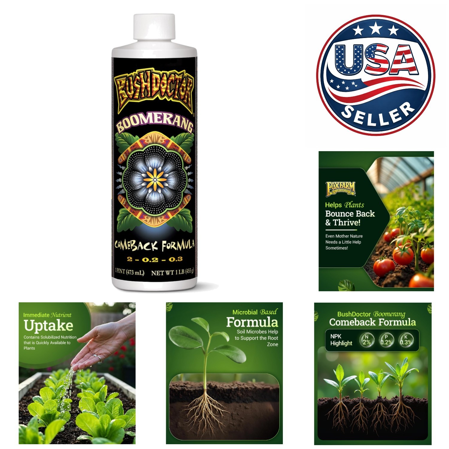 Instant Nutrient Uptake with Bush Doctor Boomerang – Liquid Fertilizer 1 Pint
