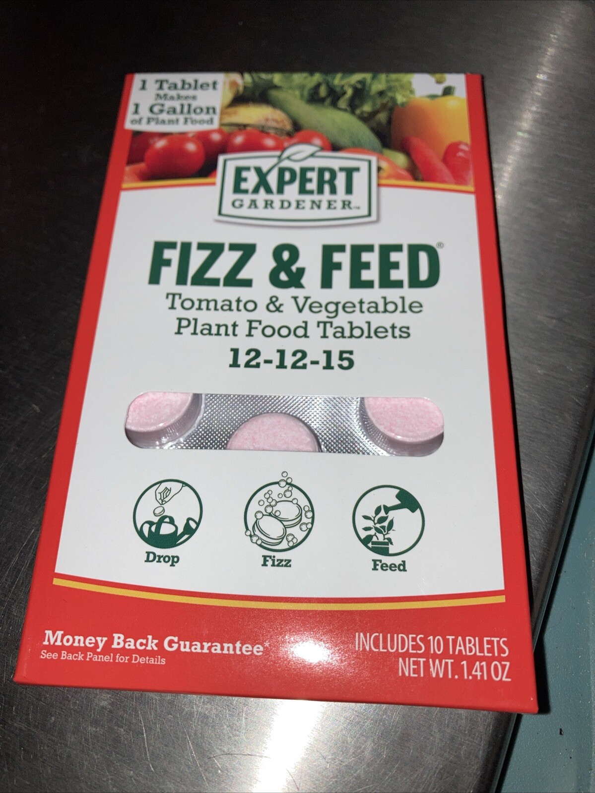 Expert Gardener Fizz and Feed, Tomato and Vegetable Plant Food Tablets, 12-12-15