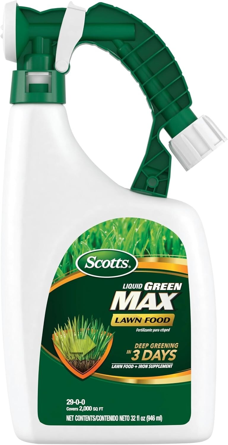 Liquid Green Max Lawn Fertilizer & Iron Supplement – Easy Hose Application