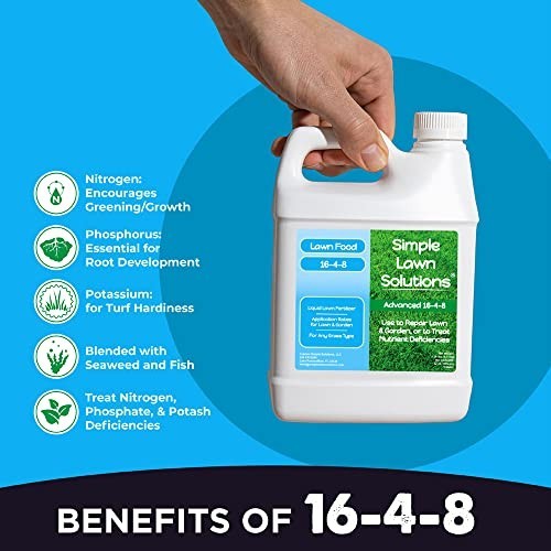 16-4-8 Liquid Lawn Fertilizer Concentrate – Spring & Summer Grass Food, Fish & K