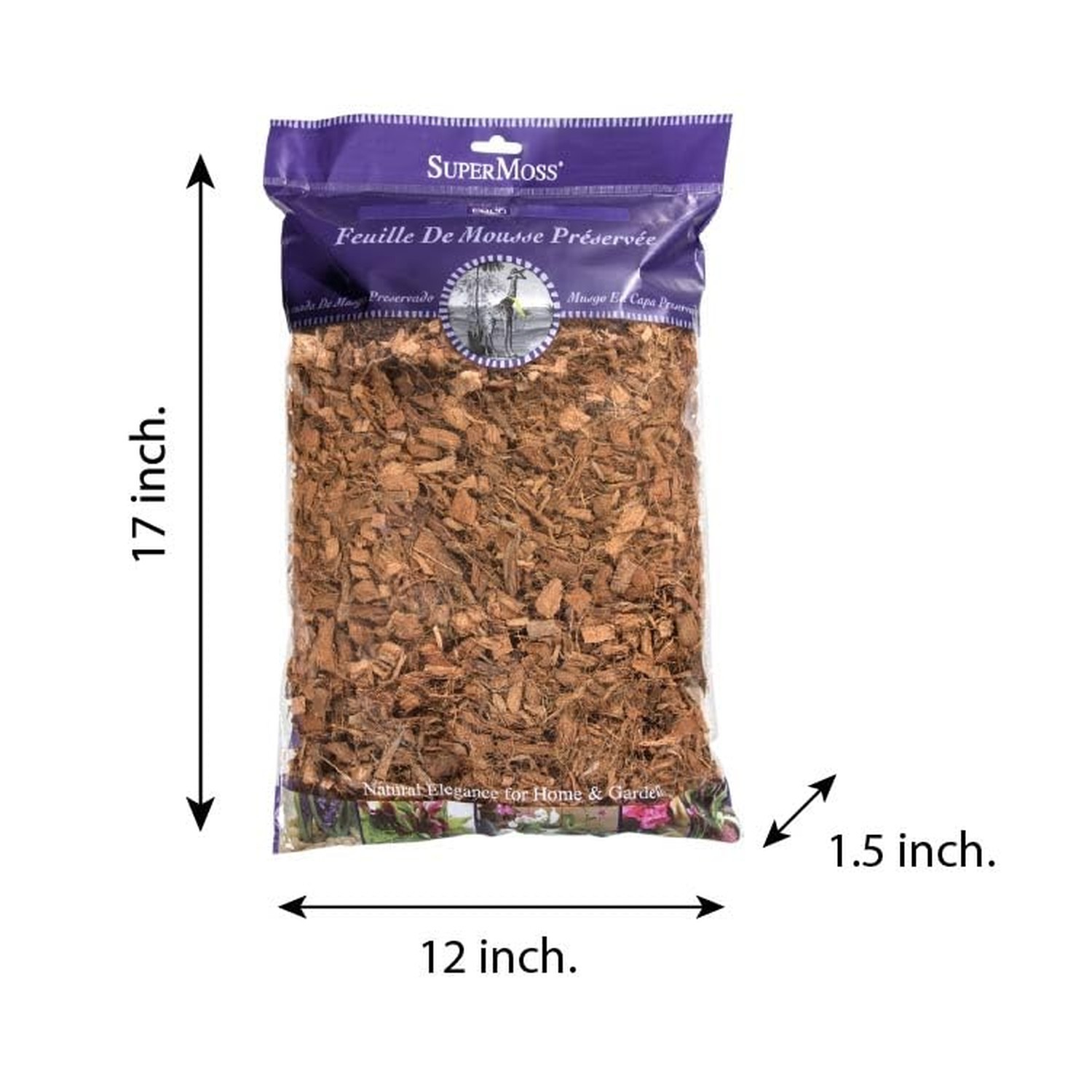 SuperMoss (23261) Coco Mulch, 200 in3, Natural Brown Bag (0.12 Ft3)