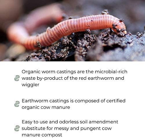 Earth Worm Castings – Organic Red Worm Compost Soil Amendment – .13 Cubic Foo…