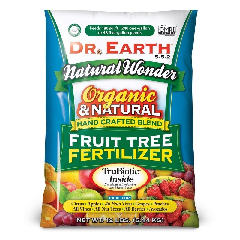 Organic Fruit Tree Food 5-5-2 Fertilizer 12 lb Non GMO Safe NPK Nutrition