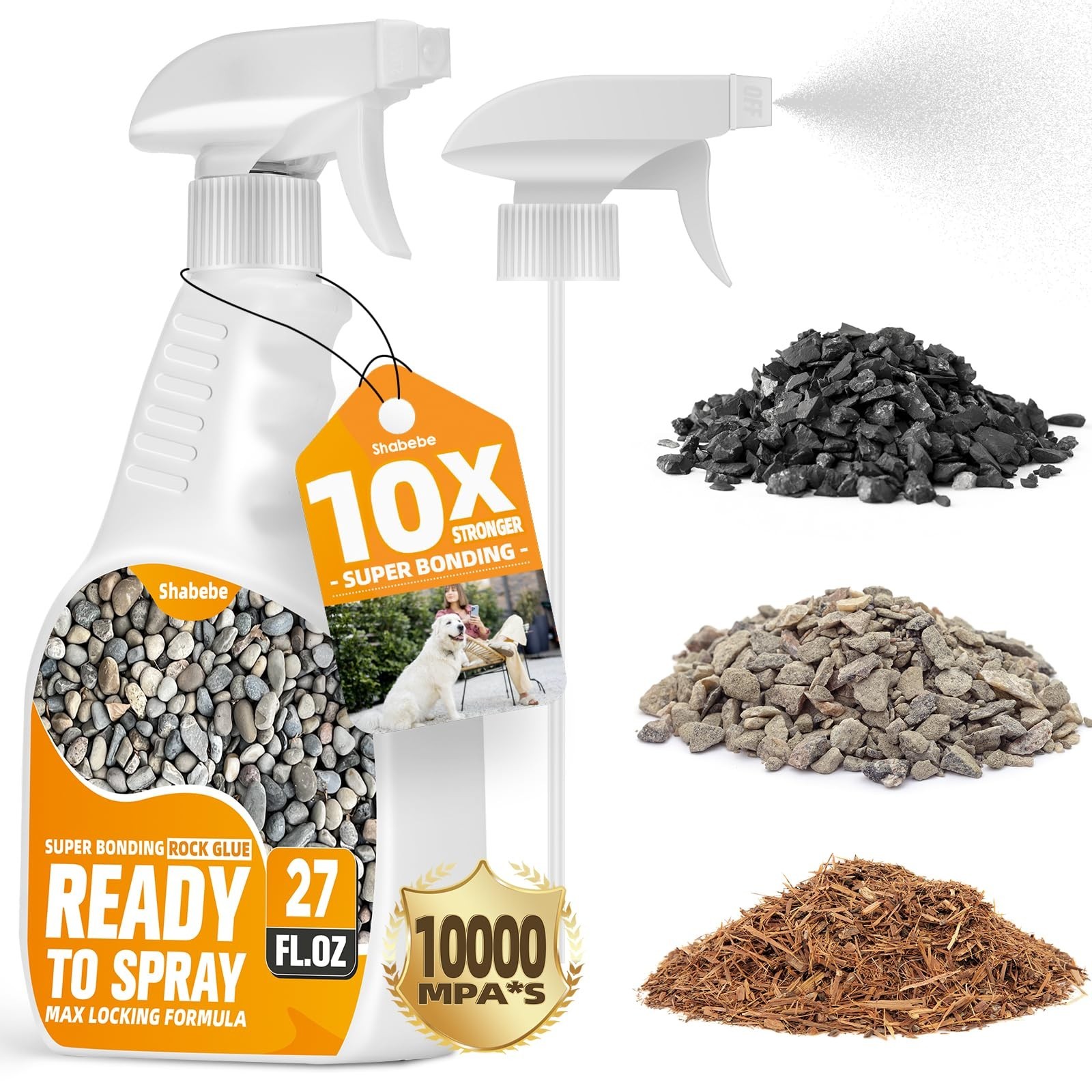 Rock Glue for Landscaping with Sprayer 27oz, Ready-to-Use Mulch & Gravel Bind…