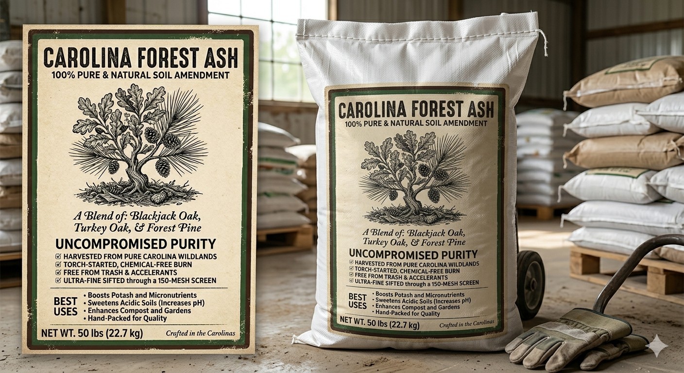 25lb of screened Wood Ash Potash Fertilizer 25 lb Bag