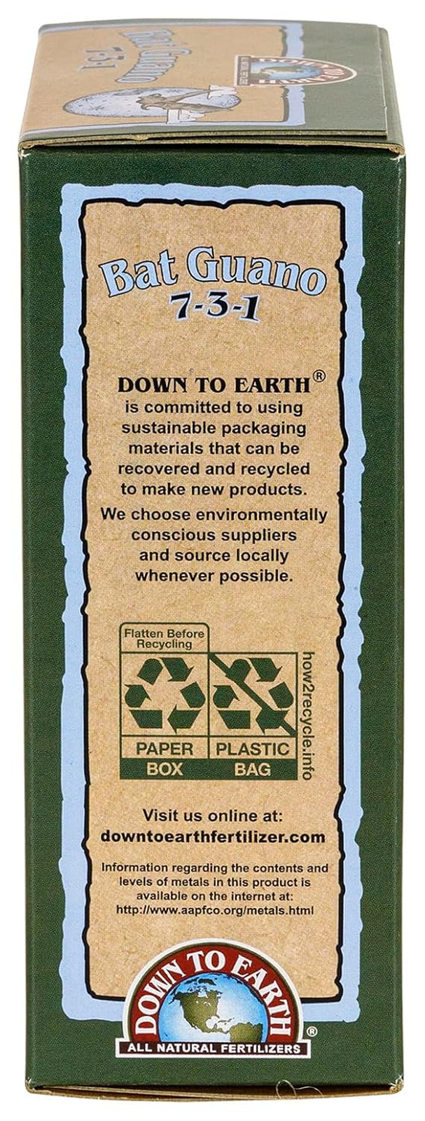 Down to Earth Organic Bat Guano Fertilizer Mix 7-3-1, 4Oz