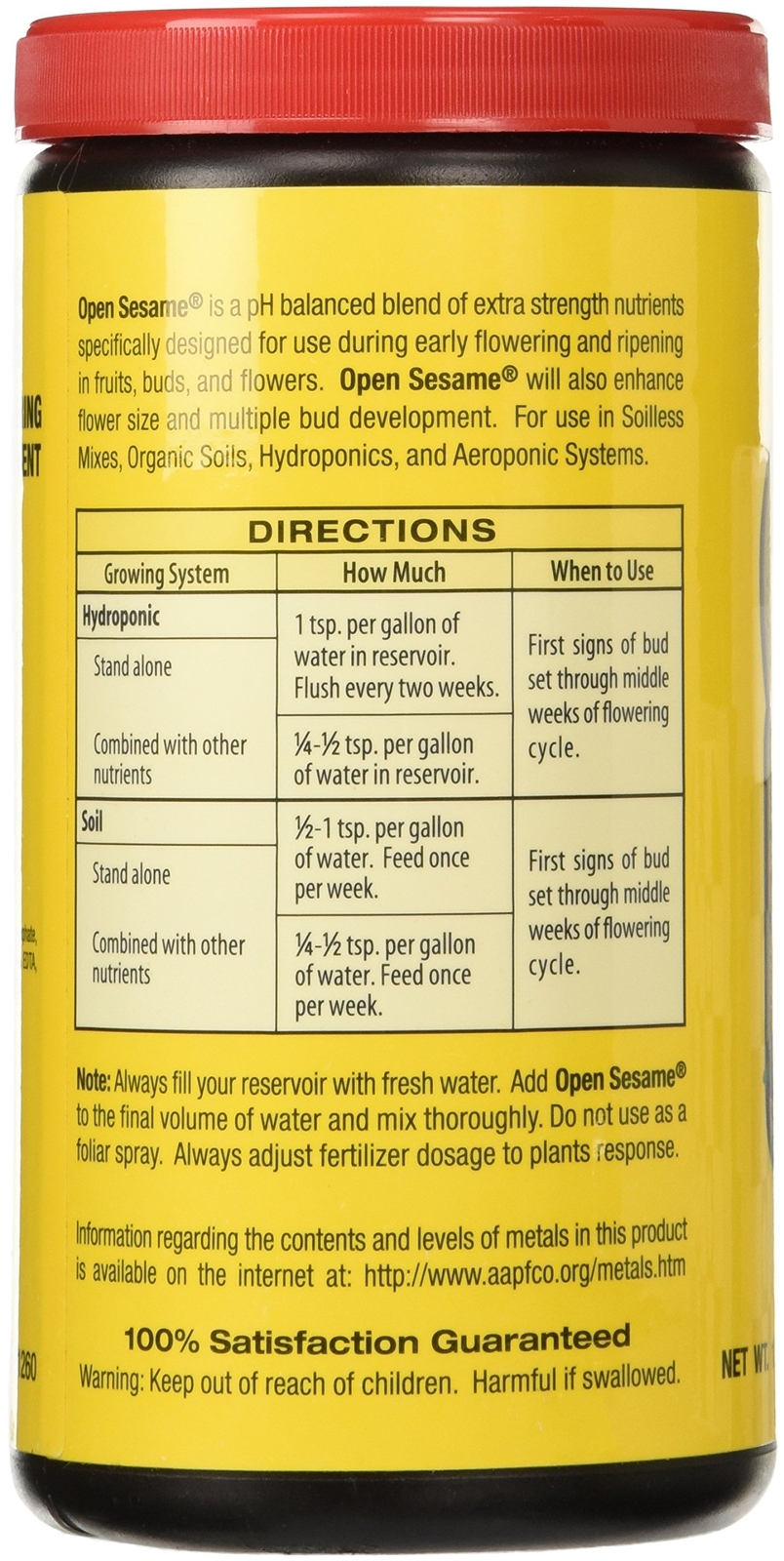 FoxFarm Open Sesame Soluble Fertilizer, 1 lb. Canister (5-45-19)