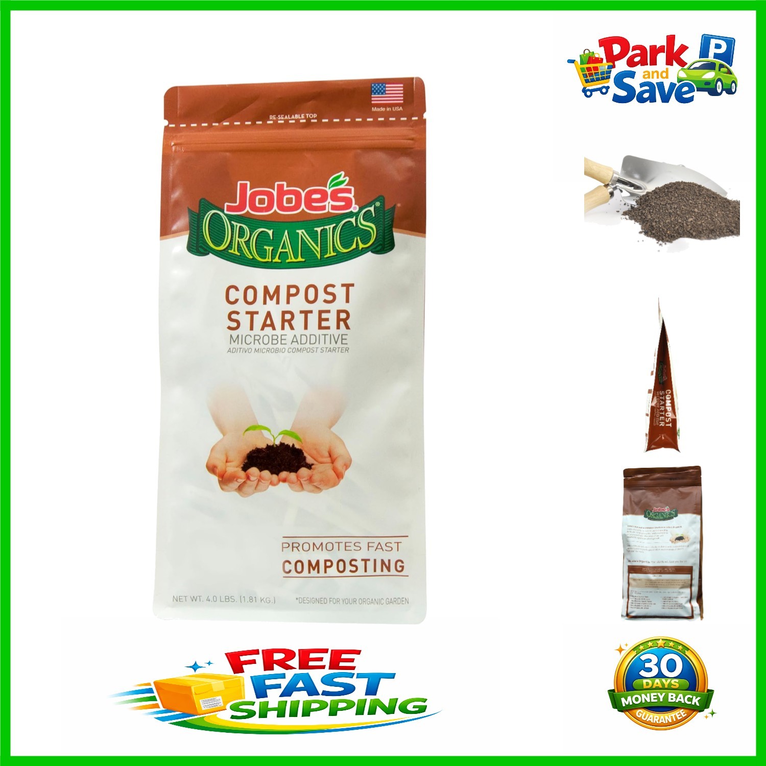 Jobe’s Granular Compost Starter 4 lbs – OMRI Listed, Promotes Rapid Plant Growth