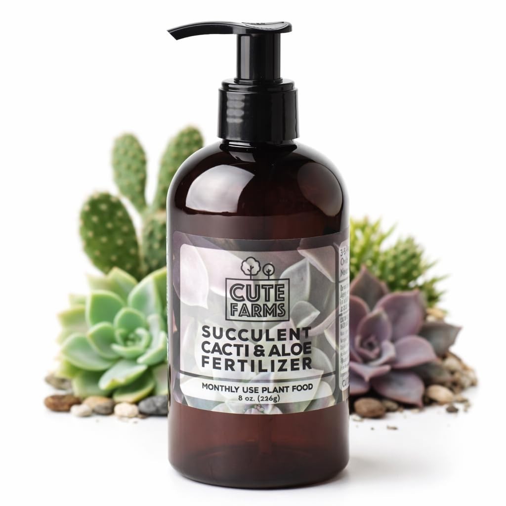 Monthly Succulent & Cacti Fertilizer – 8 oz with Pump for Effortless Feeding