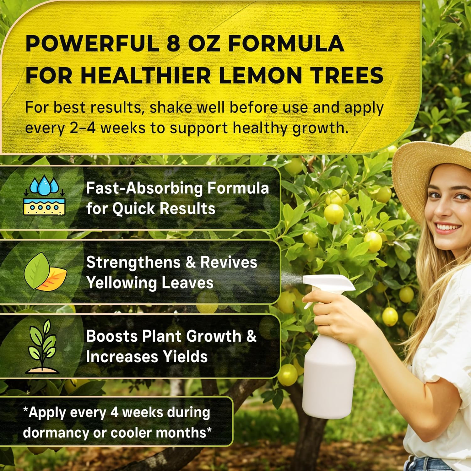 Lemon Tree Fertilizer 8 Oz, Professional Liquid Lemon Tree Fertilizer 6-4-6 Conc