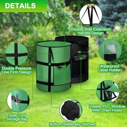 6PK 10 Gallon Potato Grow Bags – Heavy Duty Nonwoven Garden Pots w/ Viewing Wind