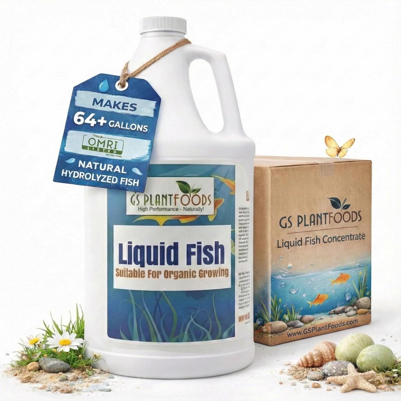 Organic Liquid Fish Fertilizer 1 Gallon – Hydrolyzed Nutrient Boost for Gardens