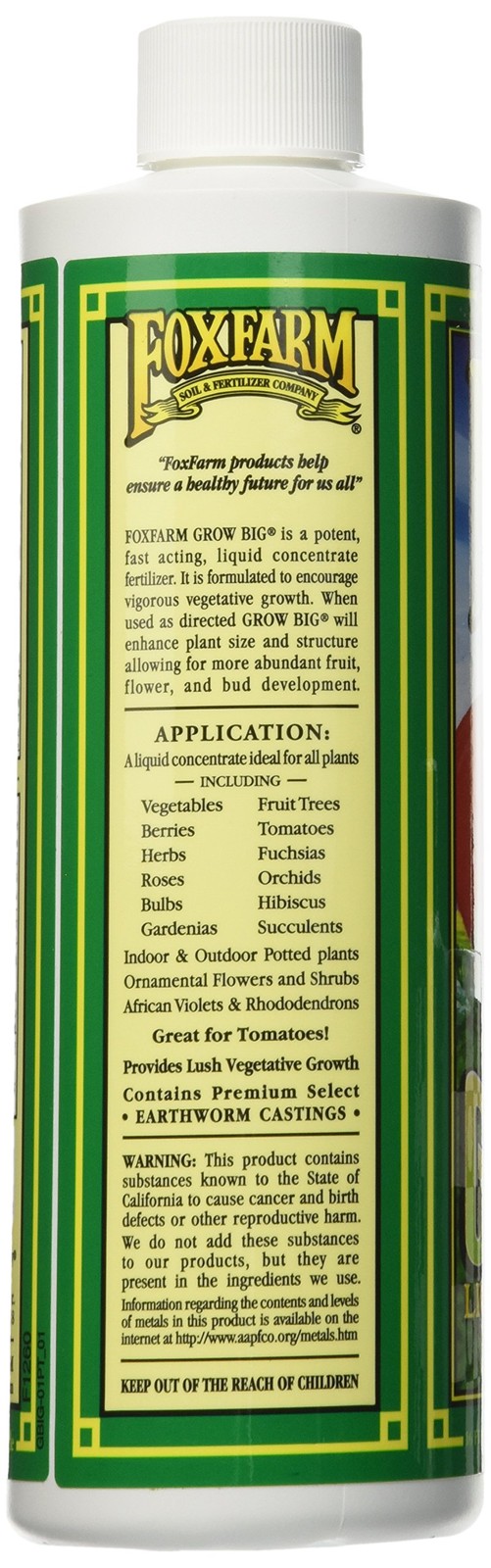 Grow Big Liquid Fertilizer 1 Pint For Healthier Bigger Plants And Vibrant Blooms