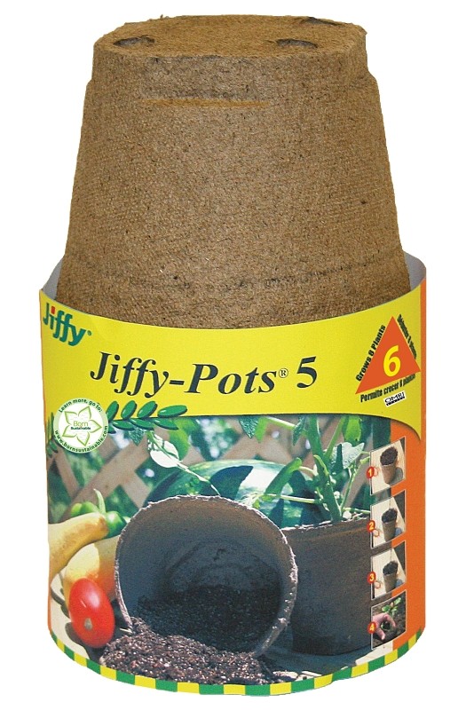PLANTATION PRODUCTS Jp508 Round Peat Pot, 5-Inch, 6-Pack