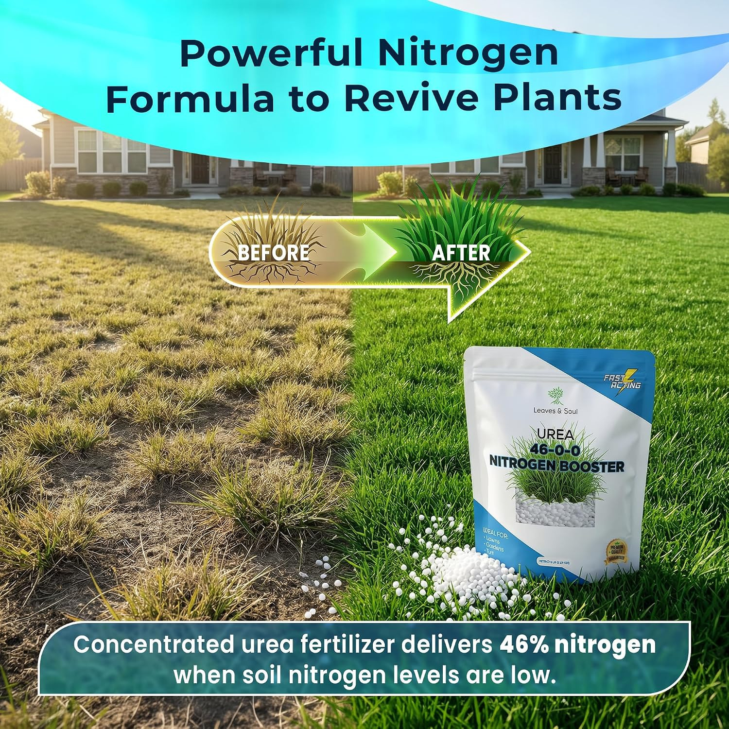 Urea Fertilizer 46-0-0 High Nitrogen Fertilizer – Nitrogen Fertilizer for Plants