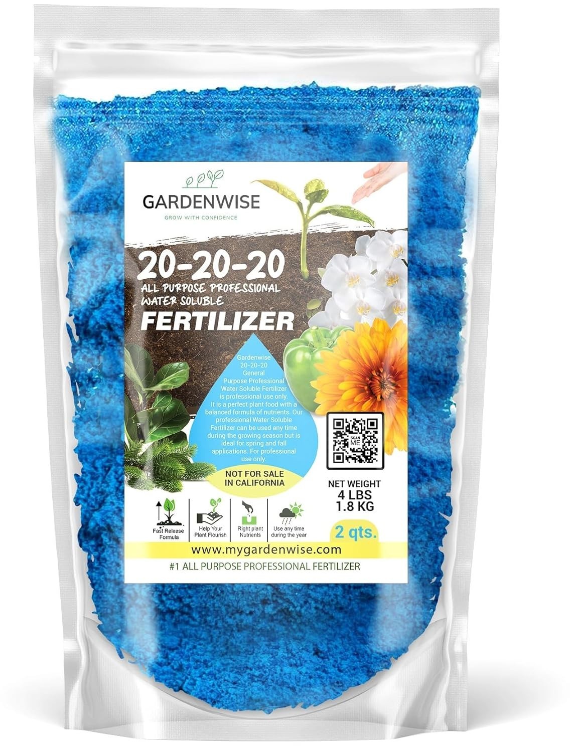 20-20-20 Water-Soluble Fertilizer – Powder for Liquid Plant Food for Indoor &…