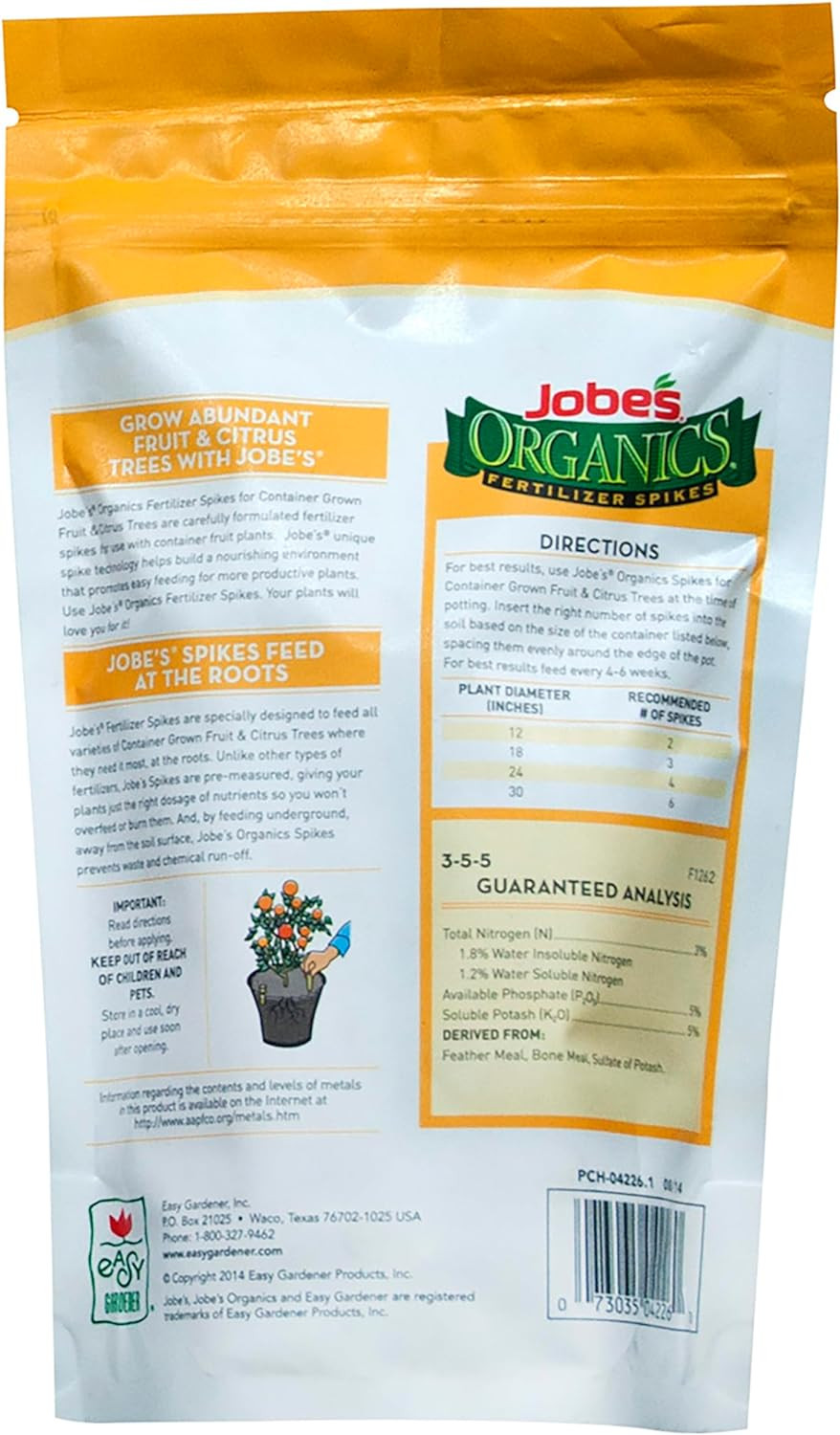 Garden Fertilizer Spikes, Easy Plant Care Fertilizer for Fruit and Citrus Plants