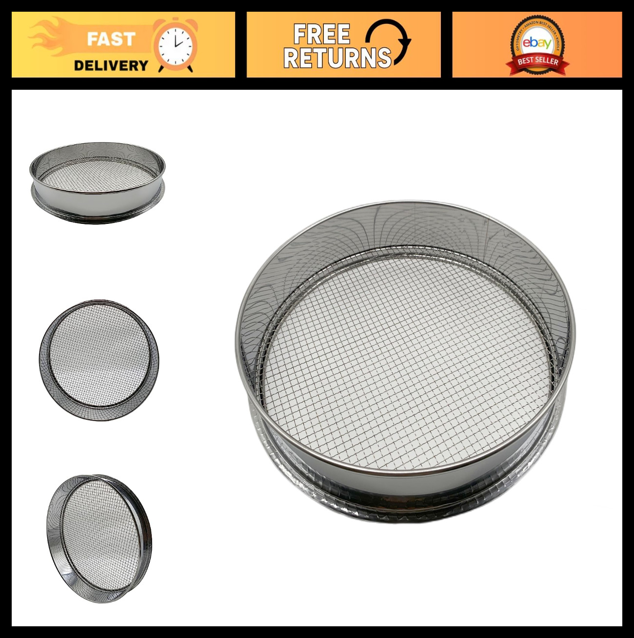 12″ Soil Sieve Sifter for Garden – 1/4″ Mesh Screen Compost & Rock Separator
