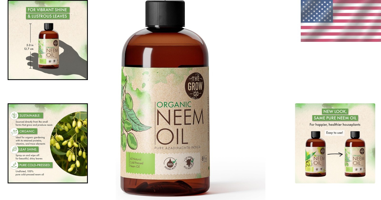 Organic Neem Oil Concentrate – 8oz Leaf Care & Shine for Indoor/Outdoor Plants