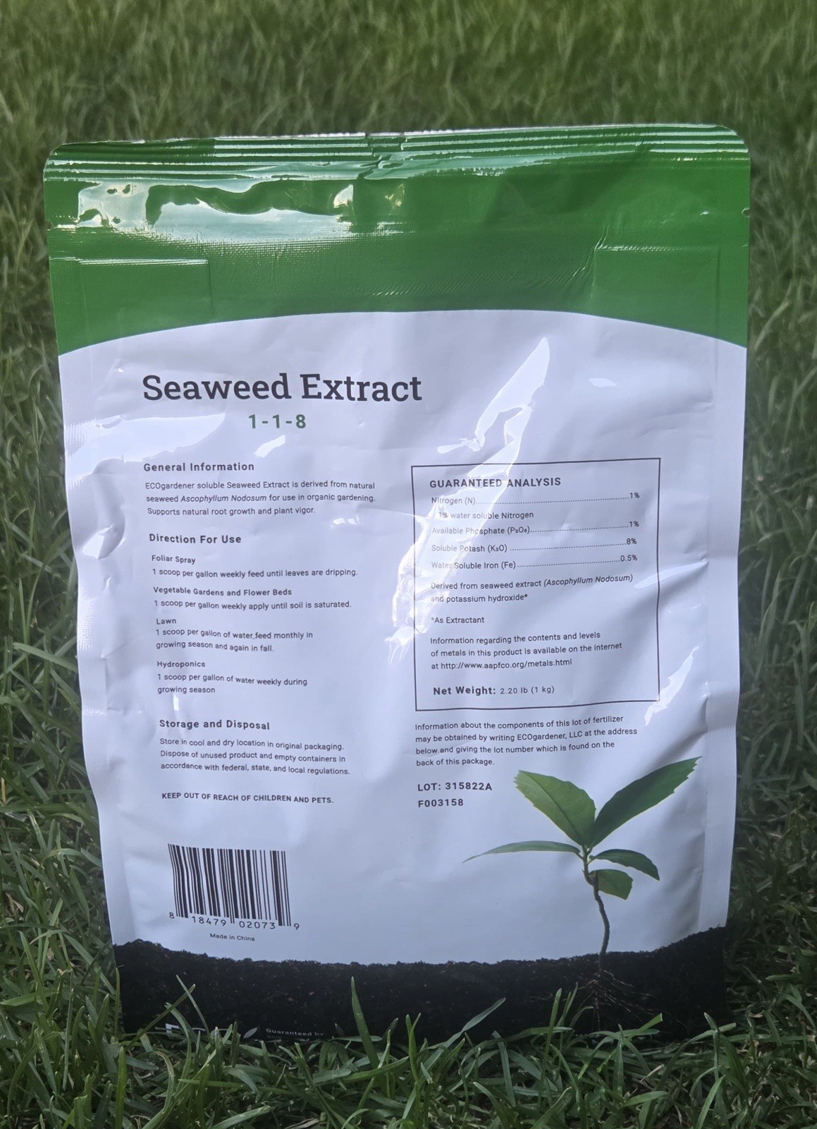 Eco Gardener Seaweed Extract Fertilizer Powdered Organic Soil Conditioner 2.2lbs