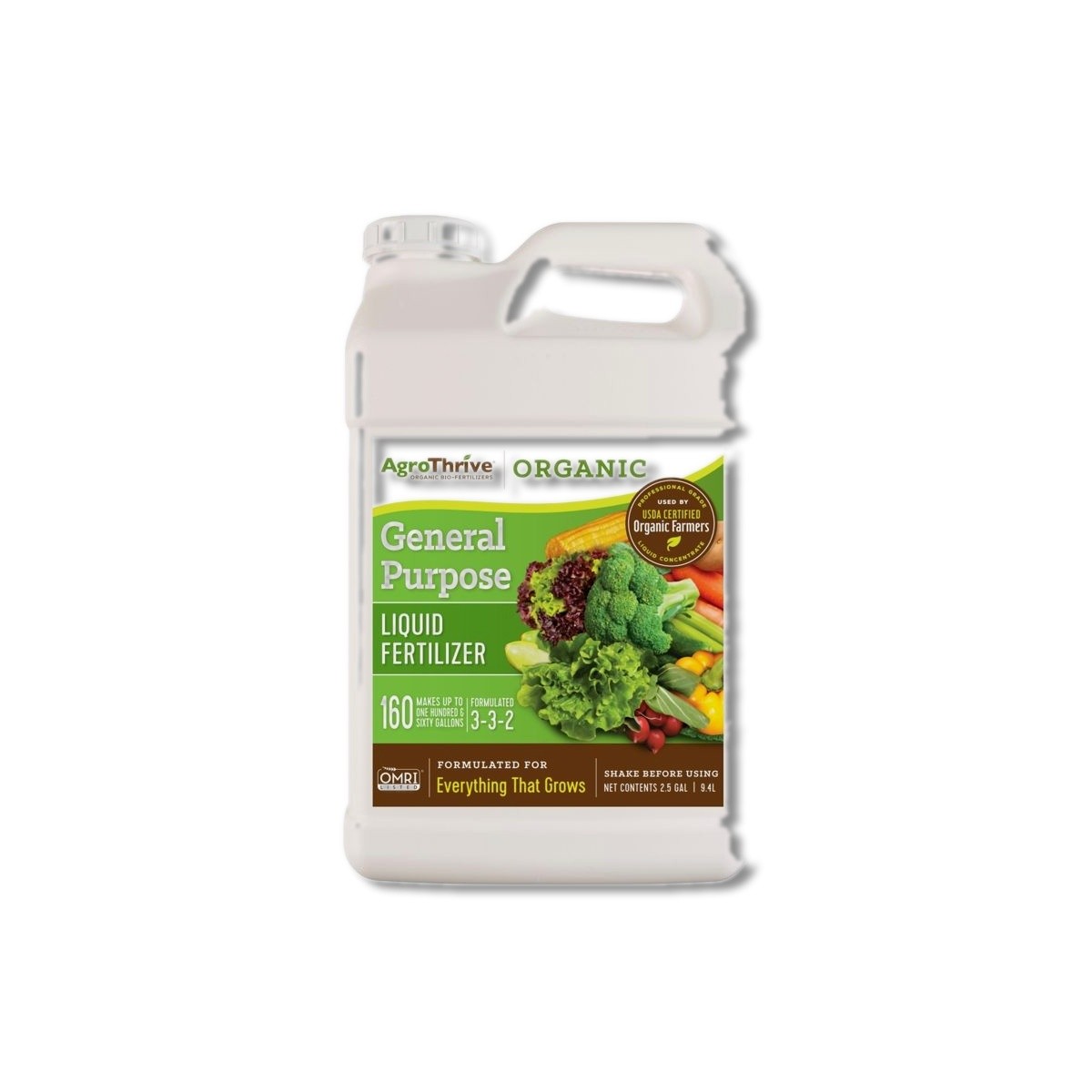AgroThrive Organic 3-3-2 General Purpose Liquid Fertilizer 2.5 gal ATGP1320