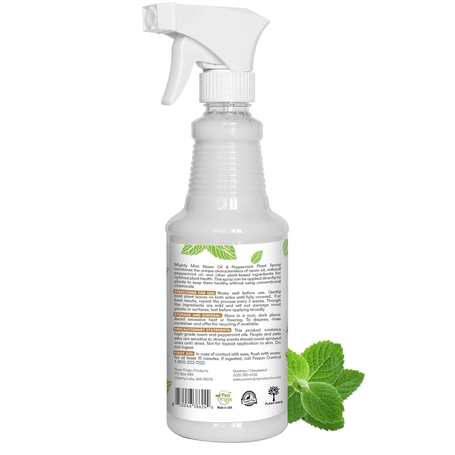 Neem Oil & Peppermint Plant Nutrient Spray – Natural Leaf Shine for Indoor & …