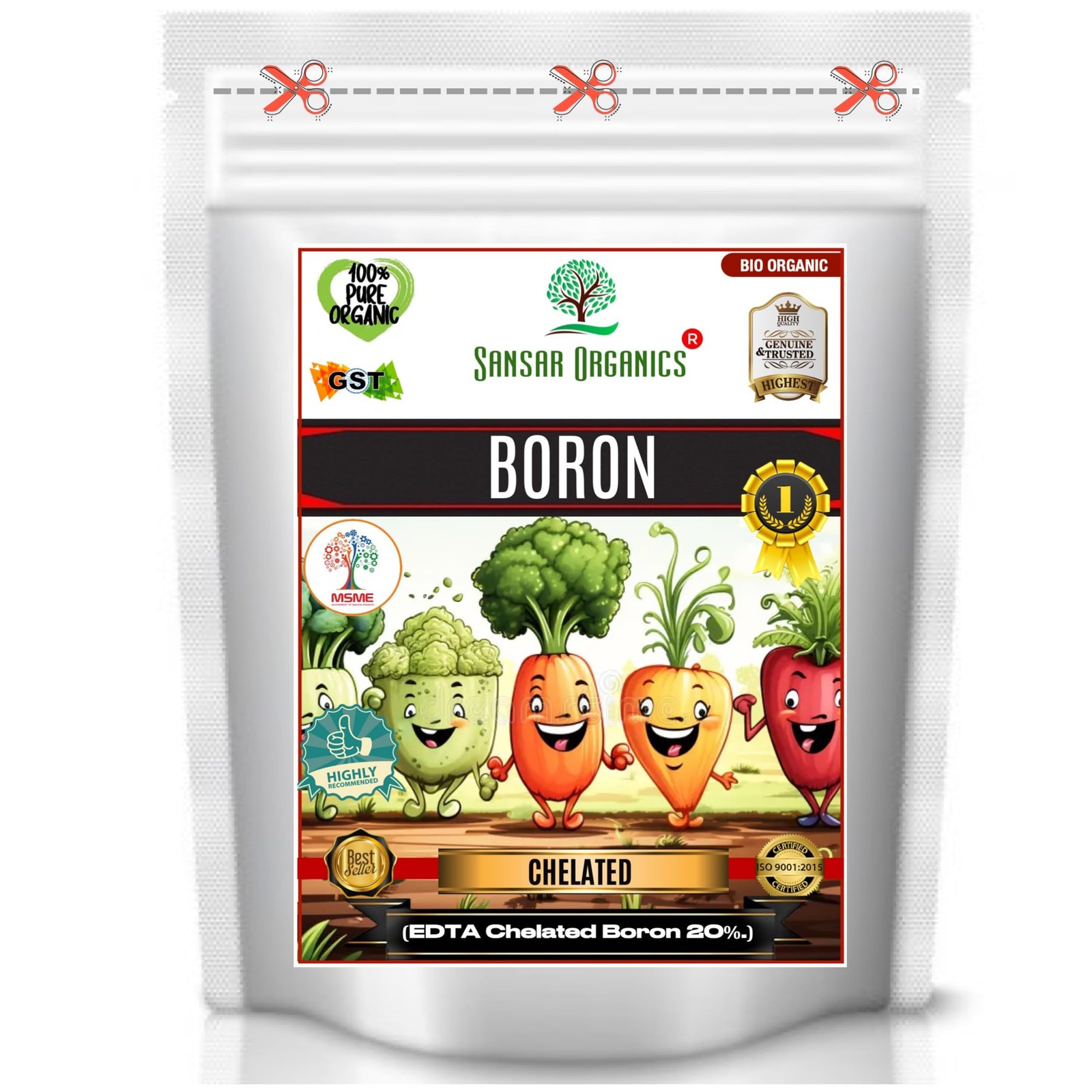 Sansar Organics Chelated Boron 20% EDTA 400g | Organic Plant Growth Booster