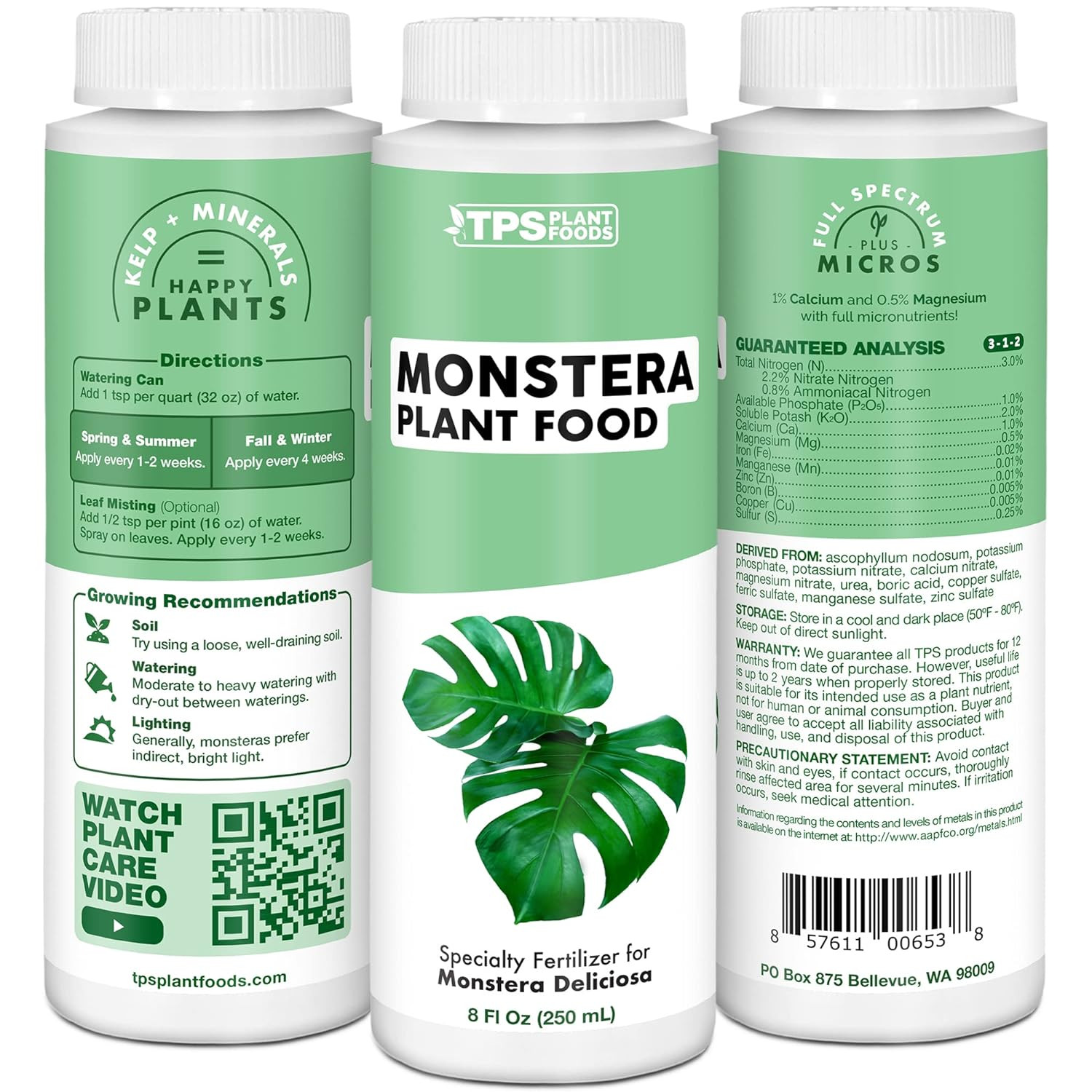 TPS Nutrients Monstera Plant Food for Monsteras Tropical Plant Liquid Fertilizer