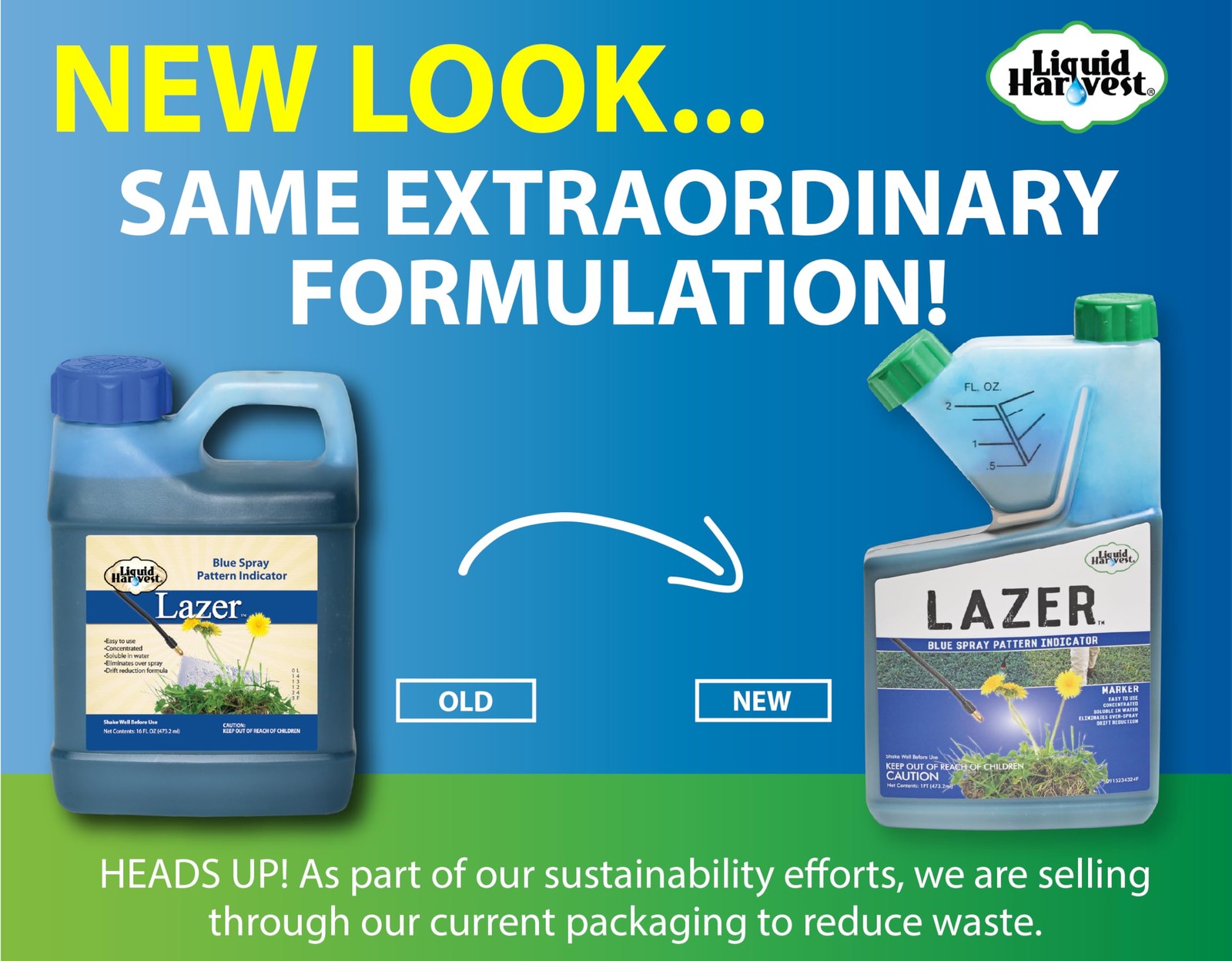 Liquid Harvest Lazer Blue Concentrated Spray Pattern Indicator 16 Ounces